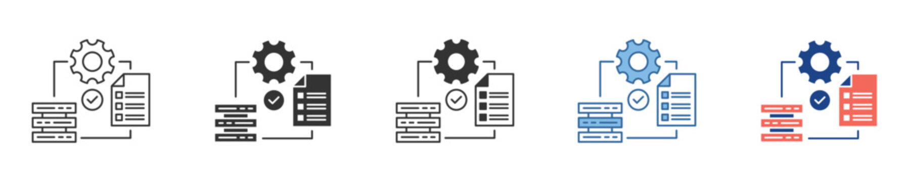 Digital data flow and management icons demonstrating synchronization, migration, and system processing for efficient information technology operations and enterprise solutions