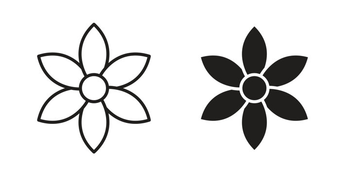 Neroli icon design. Editable outlined stroke and solid symbols