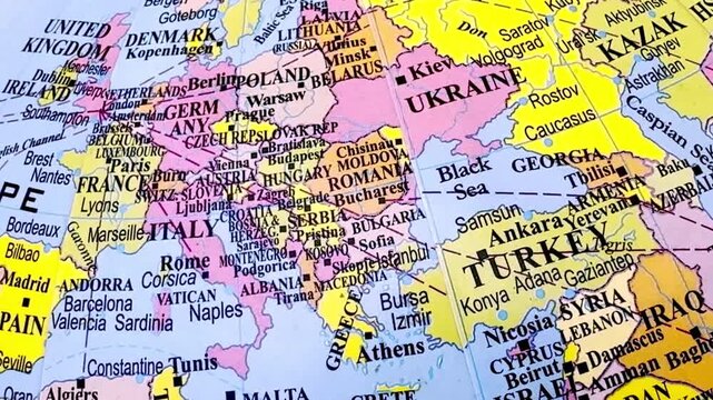 Map of Europe, turkey and Middle east