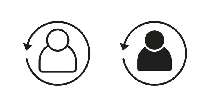 Scrum master icon design. Editable outlined stroke and solid symbols