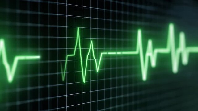 Life's Vitality: The vivid green display of a heart rate monitor illuminates the rhythm of existence, representing the ebb and flow of life itself.