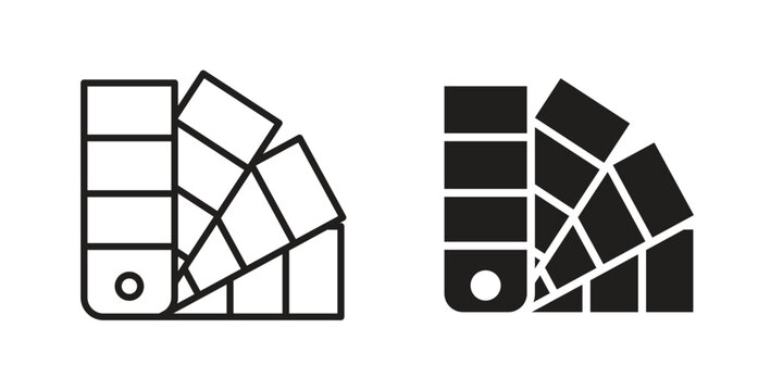 Swatches icon design. Editable outlined stroke and solid symbols
