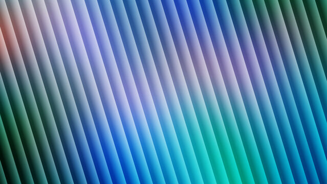 Modern digital background featuring teal and purple light refraction through diagonal fluted glass stripes. Vector.