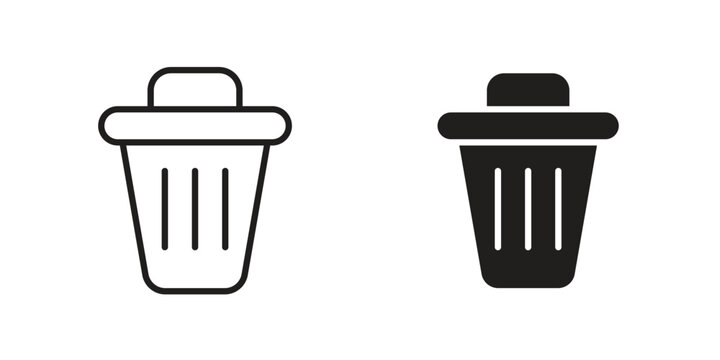 Uninstall icon design. Editable outlined stroke and solid symbols