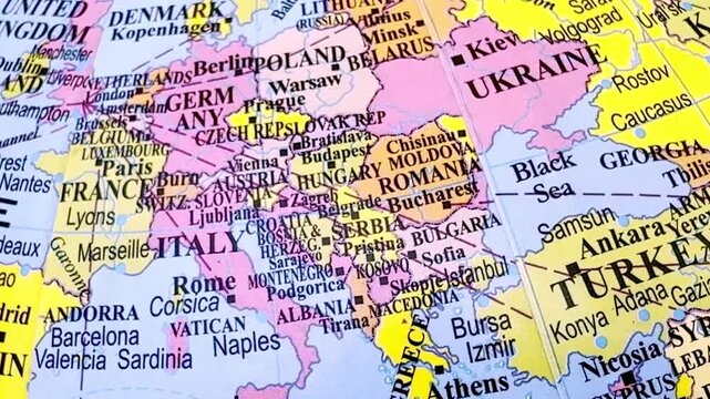 Map of Europe and Middle east
