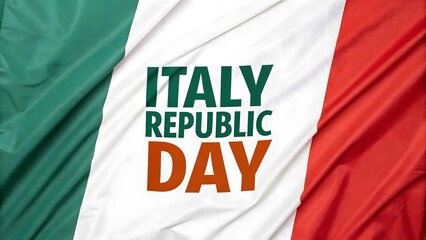 Italian Republic Day Celebration: An eye-level shot captures the Italian flag waving in the breeze, forming a visual tribute to the rich cultural and national heritage of Italy.