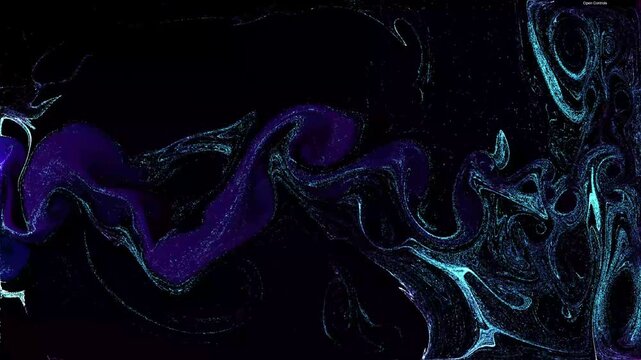 Vibrant blue energy pulses through swirling cosmic patterns