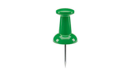 Fototapeta premium Bright green push pin with a sharp point for pinning items