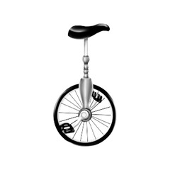 Halftone illustration of a unicycle, isolated on white background, retro dotted style, symbol of balance, circus performance and minimal transportation. © Ксения Раневская