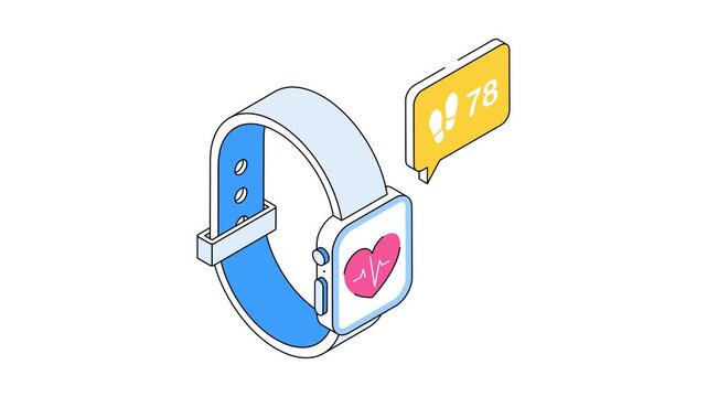 Smartwatch tracking steps and heart rate for fitness
