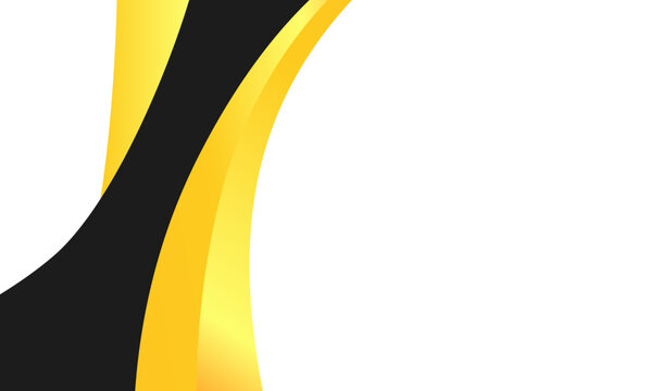 Black and gold luxurious wavy design with white background for copy space, ideal for elegant projects needing a touch of sophistication and style.
