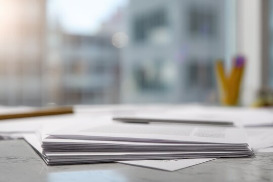 Macro photograph of white paper sheets featuring lorem ipsum blocks for typography and print design workflow