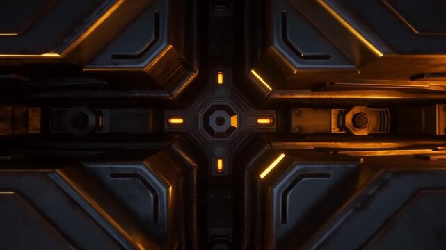 重工業コンセプト向けの琥珀色の熱の輝きを伴うタングステンメカコア