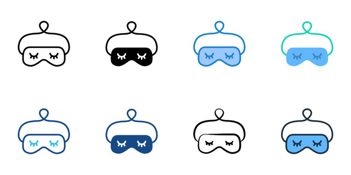 Eye pillow icons set multiple style collection. Editable stroke 

