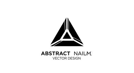 Fototapeta premium Black Minimal Geometric Triangle Logo Mark Design.