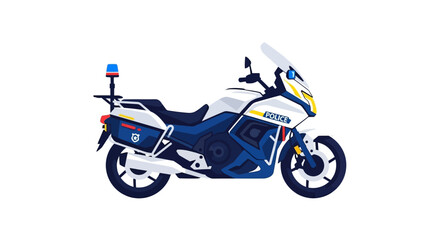Obraz premium Modern Police Motorcycle Illustration on White Background