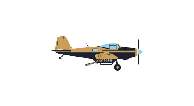 Illustration of a crop duster airplane