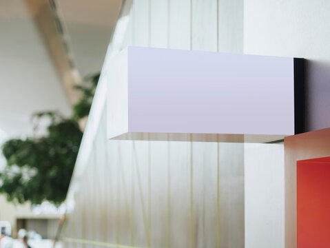 Mock up Store sign logo Blank Lightbox Modern design Retail Business Identity 