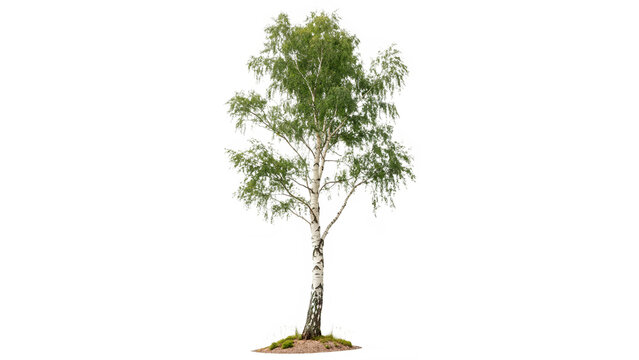 betula pendula commonly known as silver birch  isolated on transparent background