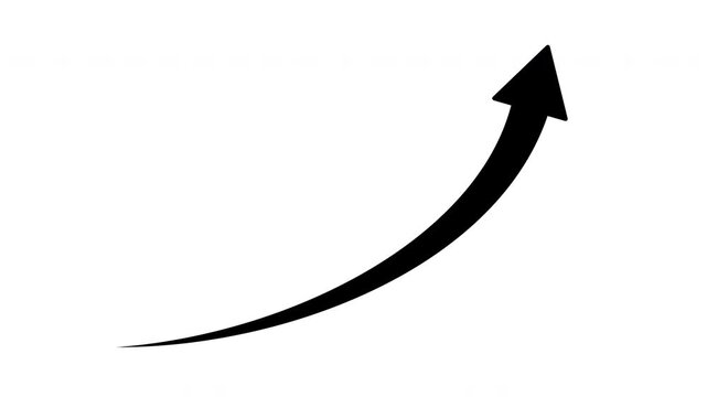 Upward Arrow Line Animation in Black on White Background