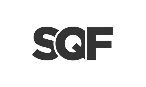 SQF logo design template with strong and modern bold text. Initial based vector logotype featuring simple and minimal typography. Trendy company identity.