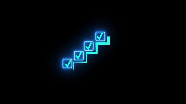 Checklist and task progress tracking concept on transparent background. Productivity, goal setting, and efficient project management. Motion graphics of progress icons. 4k vido