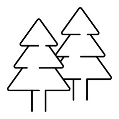 Obraz premium icon of pine tree in line style designed for forest apps outdoor branding and environmental design