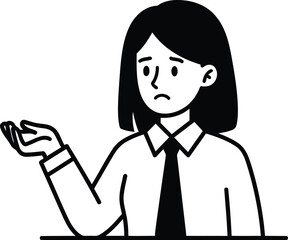 Obraz premium Woman in business attire looking confused and holding a small object