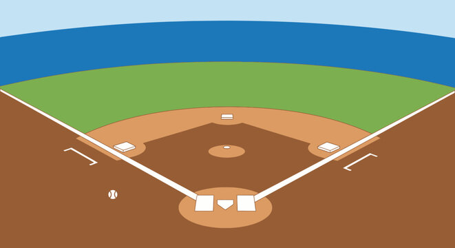 Aerial view of a baseball field.