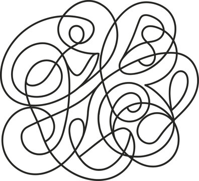 Visual representation of creative thinking forms abstract art shape with black lines