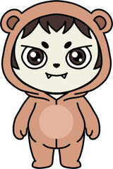 Obraz premium Cute Mascot Character Costume Variations Cartoon Chibi Outfit Set