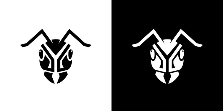 Ant Head Logo Design Minimalist Vector Icon Set