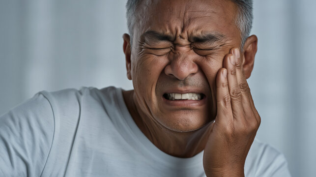 Painful Experience A man experiences intense pain, his expression revealing the emotional and physical struggle.