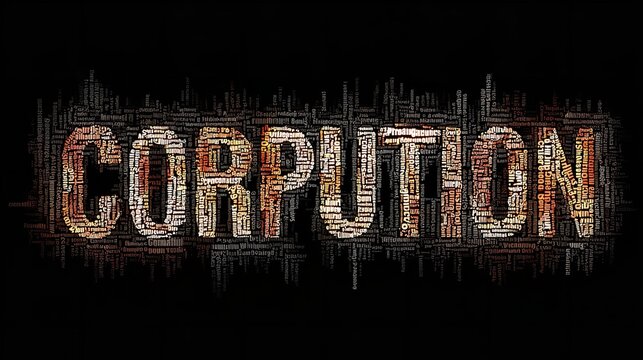 Corruption word cloud concept vector illustration