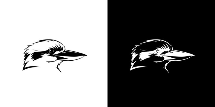 Kookaburra Head Logo Silhouette Vector Graphic for Brand Identity Design