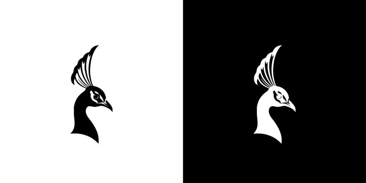 Peacock Head Logo Vector Design Template