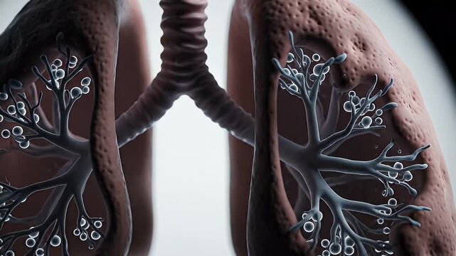 Detailed 3 d illustration of the human respiratory system