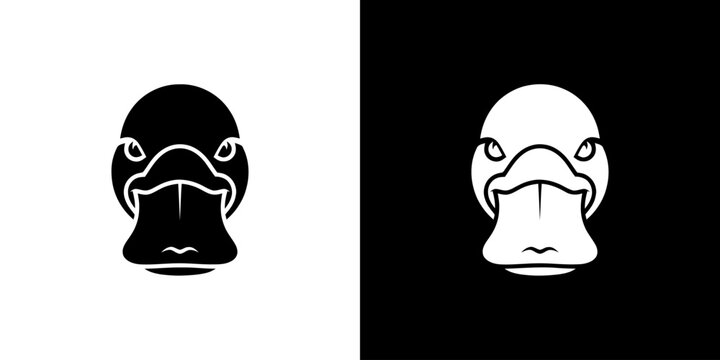 Platypus Head Logo Icon Featuring Minimalist Duck Bill Design