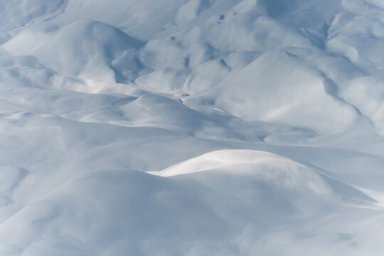 Winter landscape. Snow covered hills create a scenic view in Sennes refuge,Sennes Braies Natural Park,Alto Adige,Veneto,Italy. Destination concept.