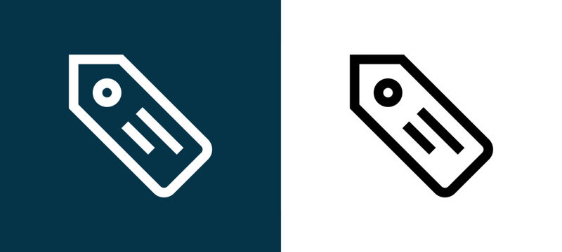 Black and white keywording outline icon duo, editable stroke vector illustration for web, mobile apps, UI design, branding, and print from Marketing