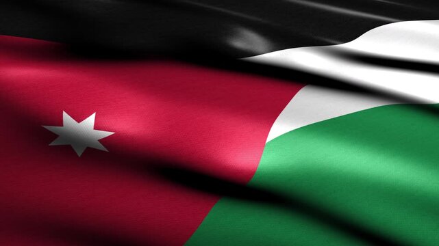 Looping Perspective waving flag of Jordan