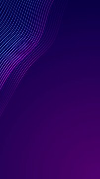 abstract blue and pink background with wave grid lines animation, futuristic ai technology and science stream blank vertical social media motion background