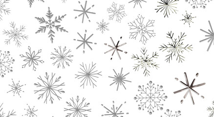 Fototapeta premium Decorative seamless pattern with snowflakes. Winter, christmas and new year design for background.