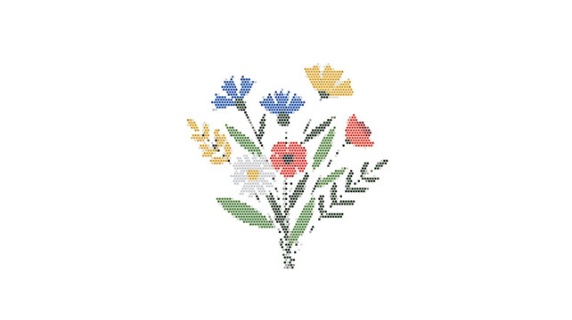 Vintage wildflower bouquet vector illustration, rustic floral arrangement with cornflowers and poppies, pastel botanical garden flowers on white