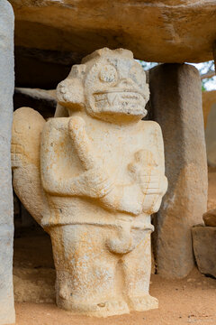 San agustin anthropomorphic zoomorphic pre columbian megalithic statue