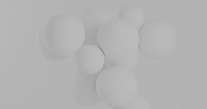 3d Render of Dynamic Motion of Soft Spheres Attracting Each Other