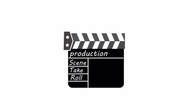 Movie clapper board animation on transparent background, deleted scenes  and retake words on film slate for uncut footage, mistake, bloopers, outtakes movie with alpha channel in 4k.