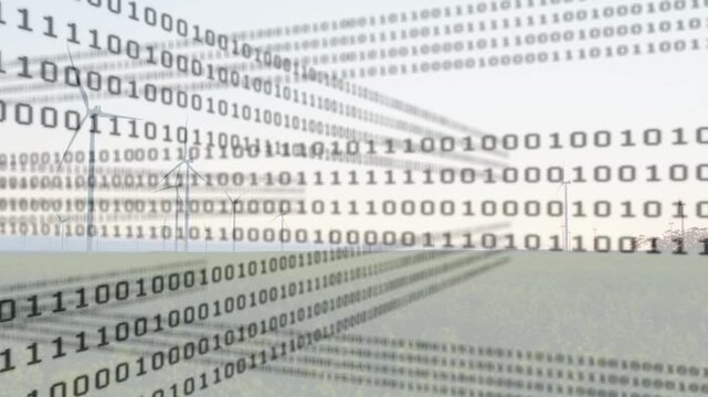 Playback sending binary bands sliding toward vanishing point, revealing poles, creating tech motion