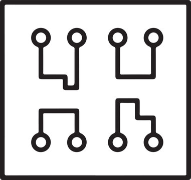 Digital logic gate diagram representing processor architecture and integrated circuits for computing technology