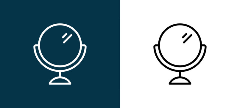 Two-tone mirror line icon pair in black and white, editable stroke vector illustration for web, mobile apps, UI design, branding, and print from Interior